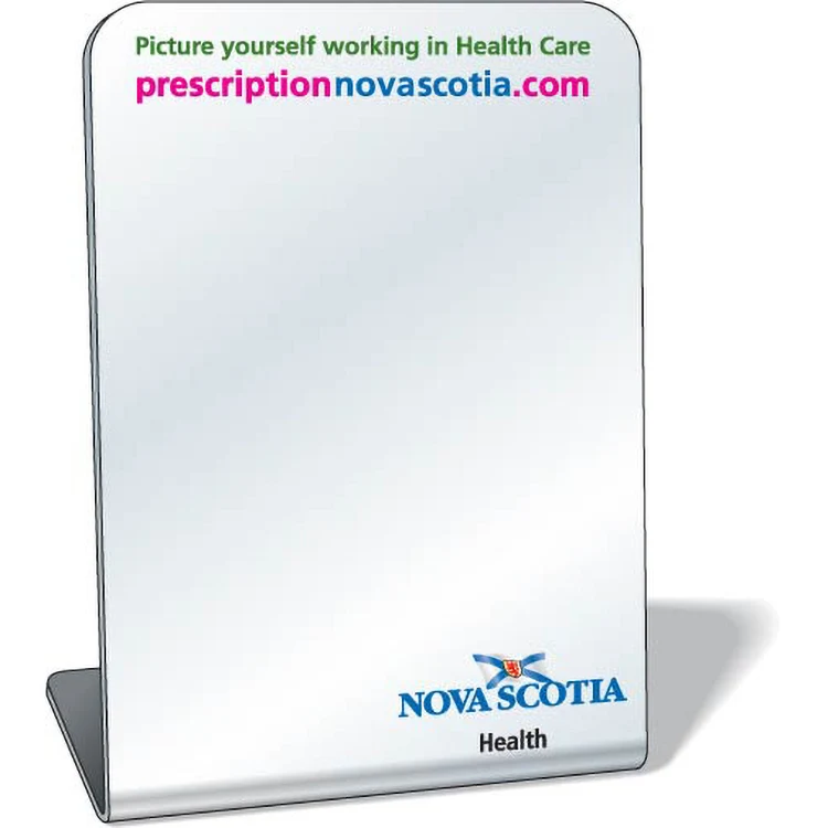 Free-Standing Acrylic Plastic Mirror, 3"x3.9" Rectangle, Full Colour 1