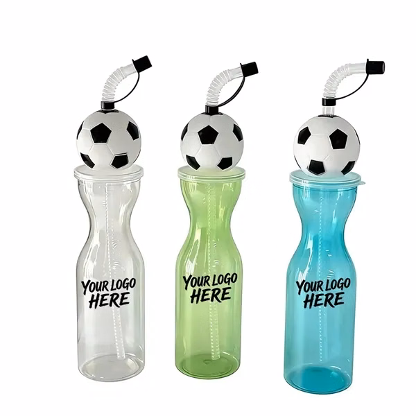 17Oz FIFA World Cup Football-Shaped Straw Cup for Commutes, Fitness and Travel