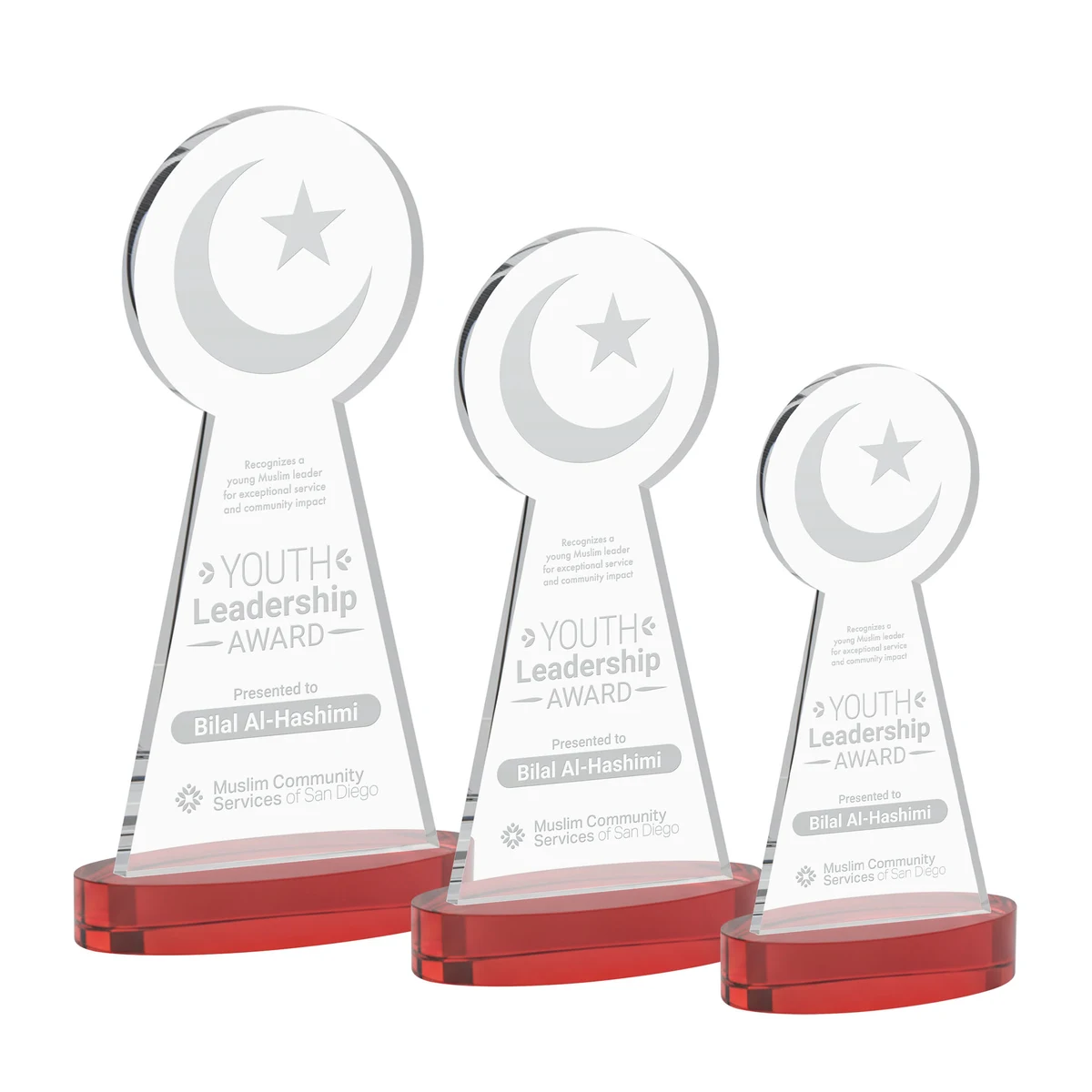 Crescent & Star Award on Alberton Base - Red 1
