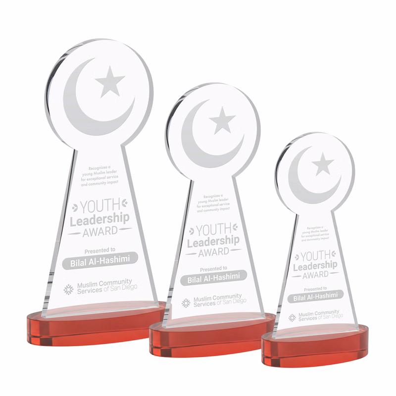 Crescent & Star Award on Alberton Base - Red