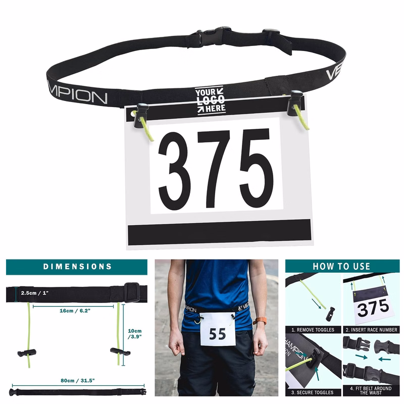 No Pin Needed Running Triathlon Marathon Number Belt