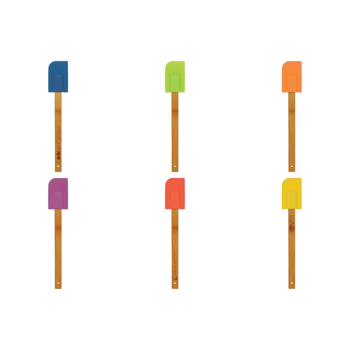11 3/4" Silicone Spatula with Bamboo Handle 1