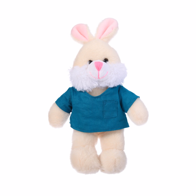 Soft Plush Bunny in Scrub Shirt