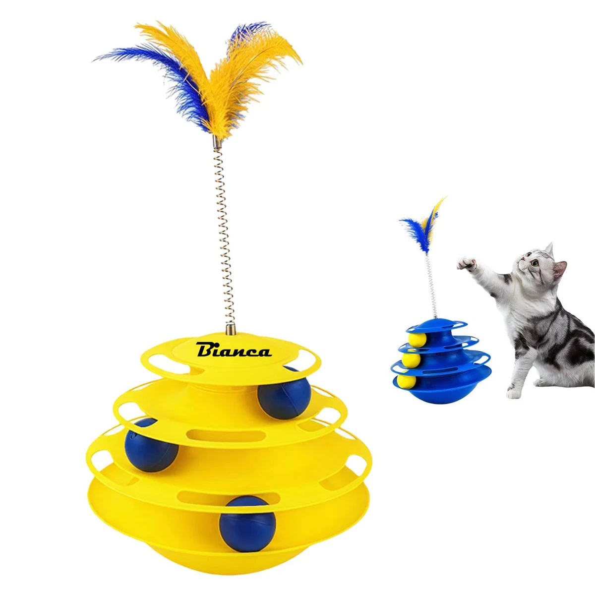 3 Layer Interactive Cat Tower Toy with Rolling Balls 1