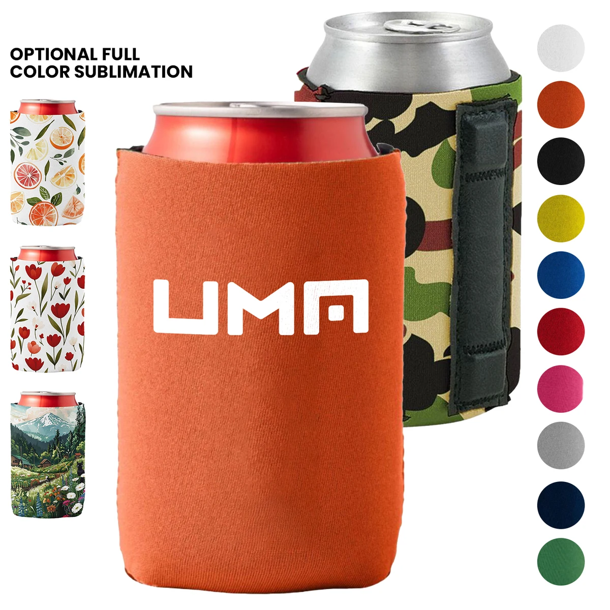 3mm Neoprene Can Cooler w/ 3 pcs Strong Magnet, custom koozie with logo imprint 1