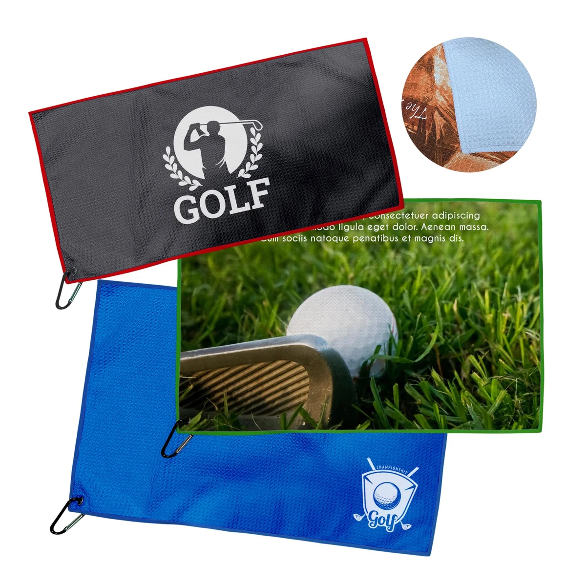 Free Shipping Full Color 400gsm Waffle Golf Towel 1