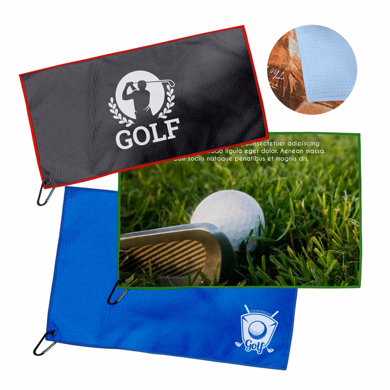 Free Shipping Full Color 400gsm Waffle Golf Towel