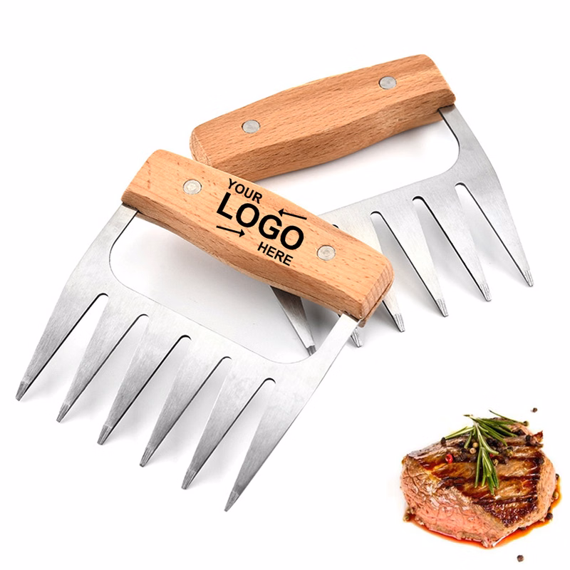Stainless Steel Meat Claw Set Wooden Handle