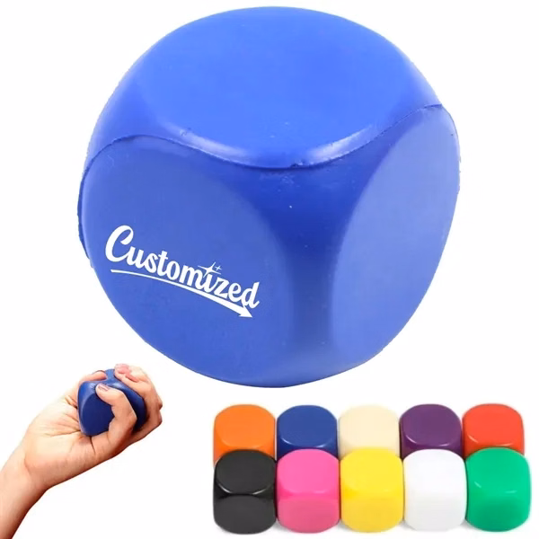 Custom PU Stress Relief Dice Squeeze Toy — Employee Wellness & Stress Management
