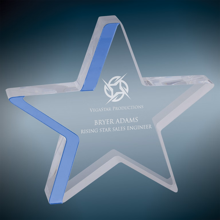 6.75" x 6" Blue Star Acrylic Award