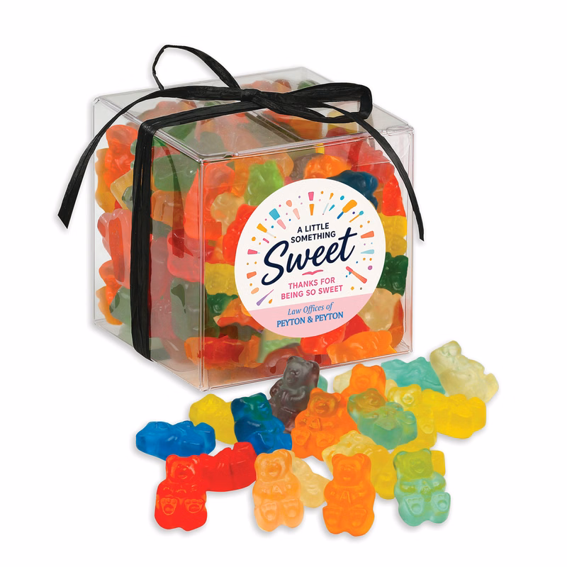 Stylish Acetate Cube with Gummi Bears