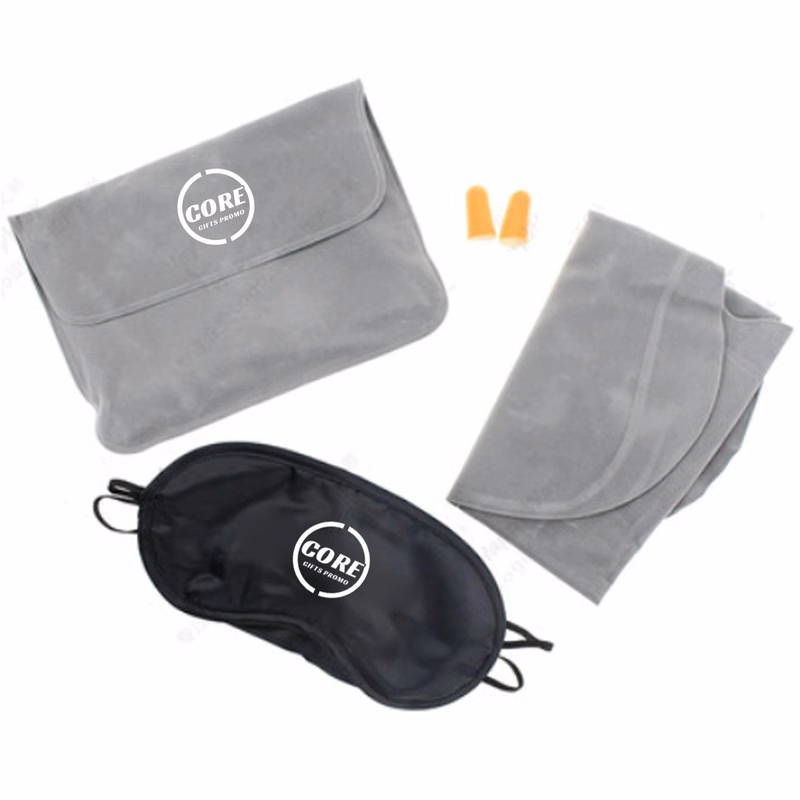 Inflatable Pillow Eye mask ear plug Travel Set