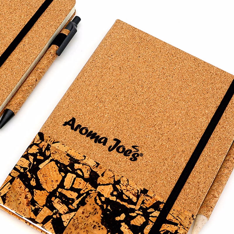 Cork Softcover Vegan A5 Ruled Notebook Set