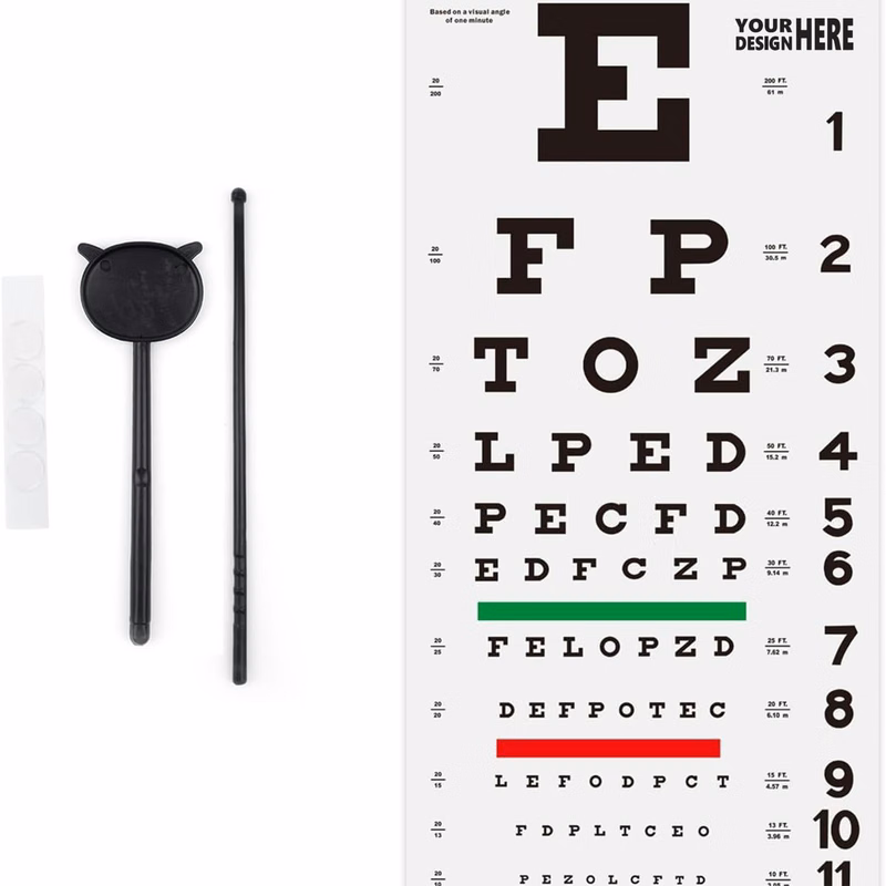 Standard Eye Chart With Eye Occluder And Command Stick