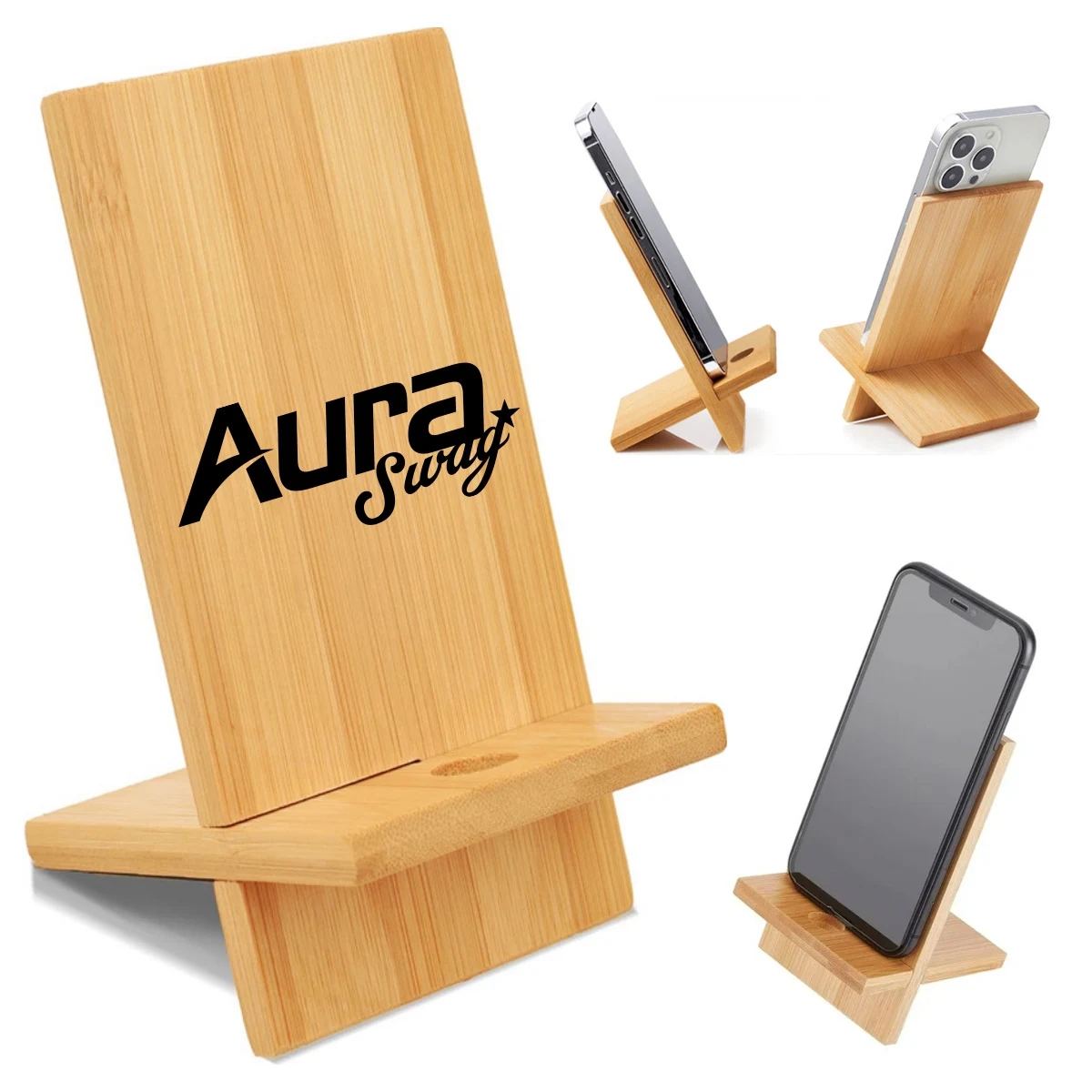 Detachable Bamboo Phone Stand for Desk Holder 1