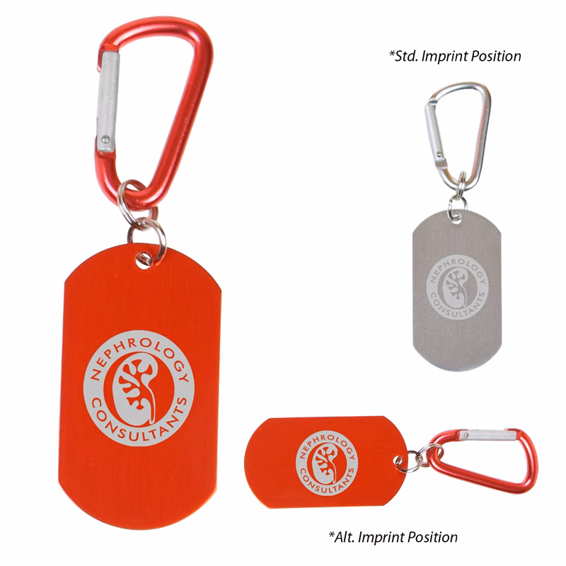 Classic Dog Tag On Carabiner