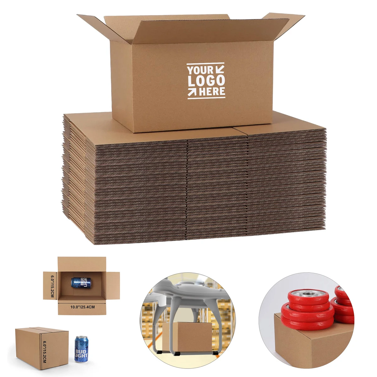 Recyclable Bulk 10x6x6 Inches Shipping Corrugated Cardboard Packaging Box 1