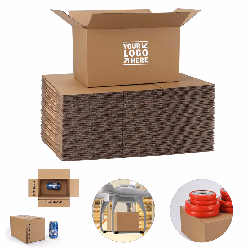 Recyclable Bulk 10x6x6 Inches Shipping Corrugated Cardboard Packaging Box