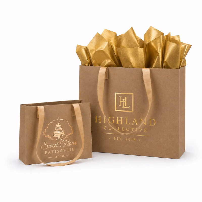Urban Kraft Paper Shopping Bag - Hot Stamp Imprint