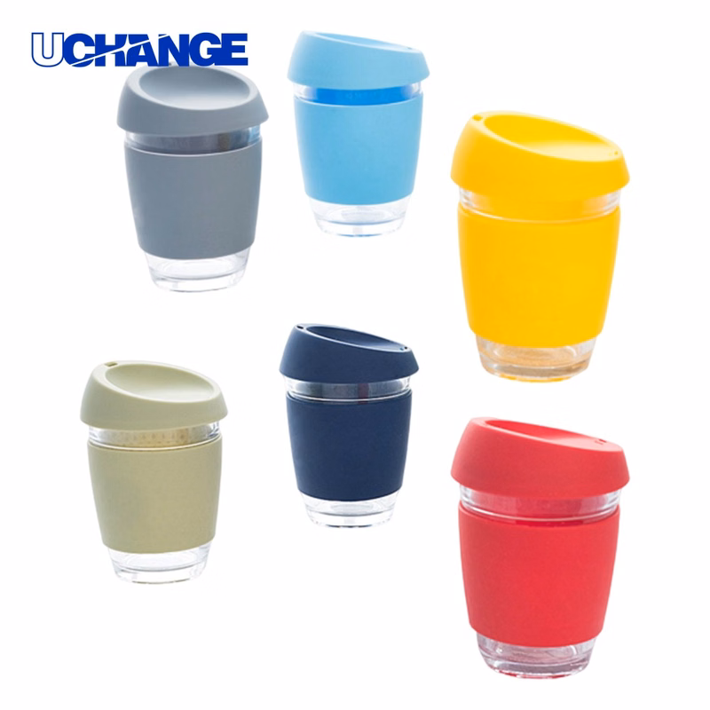 Glass Reusable Coffee Cup with Lid
