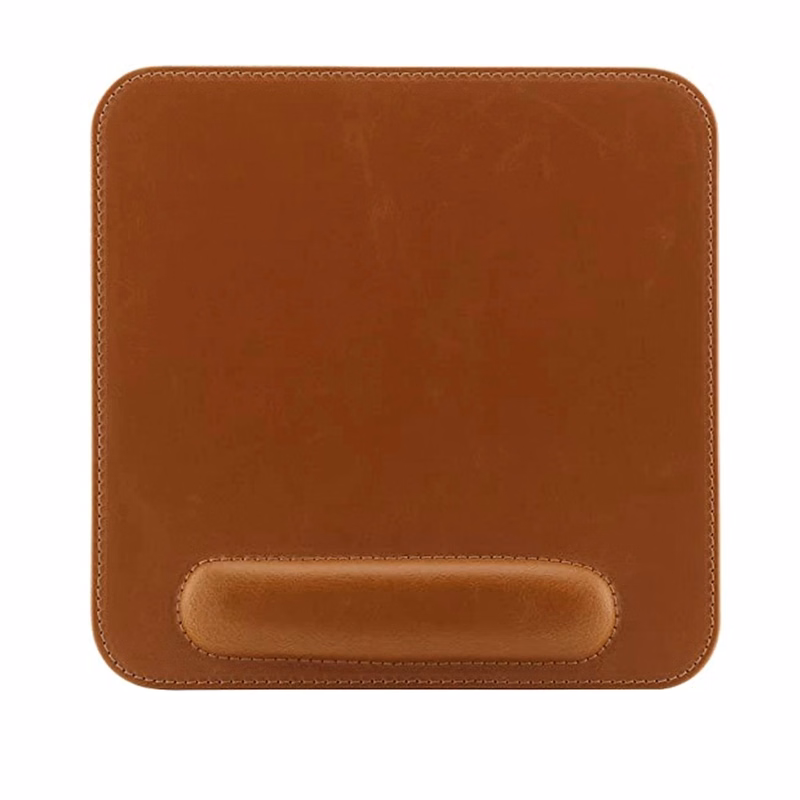 Leather Square Mousepad with Wrist Rest