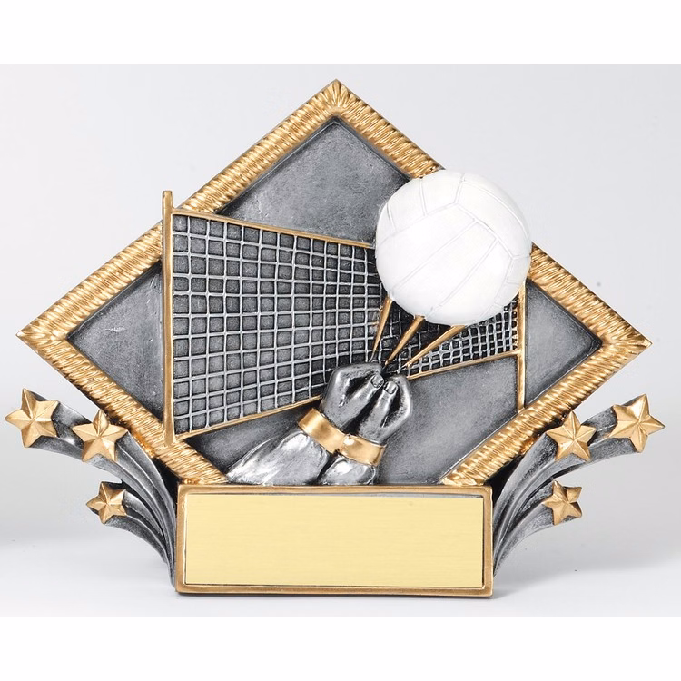 Volleyball Diamond Shape Plate Awards