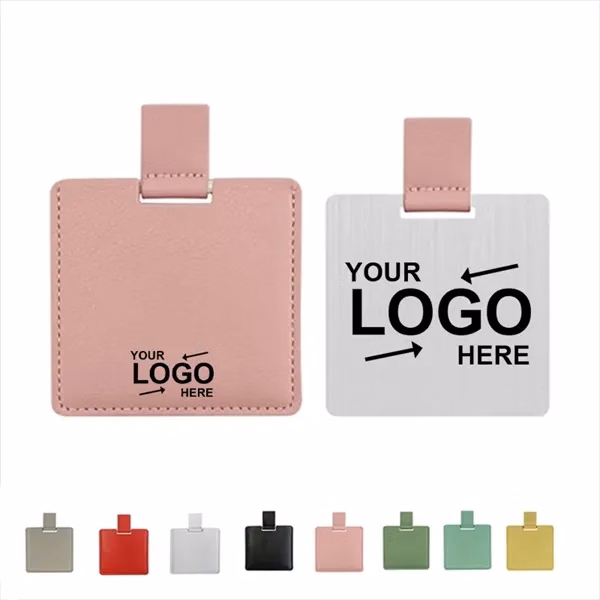 Custom 2.7 Inch Stainless Steel Portable Mirror with PU Leather Case — Personal Care