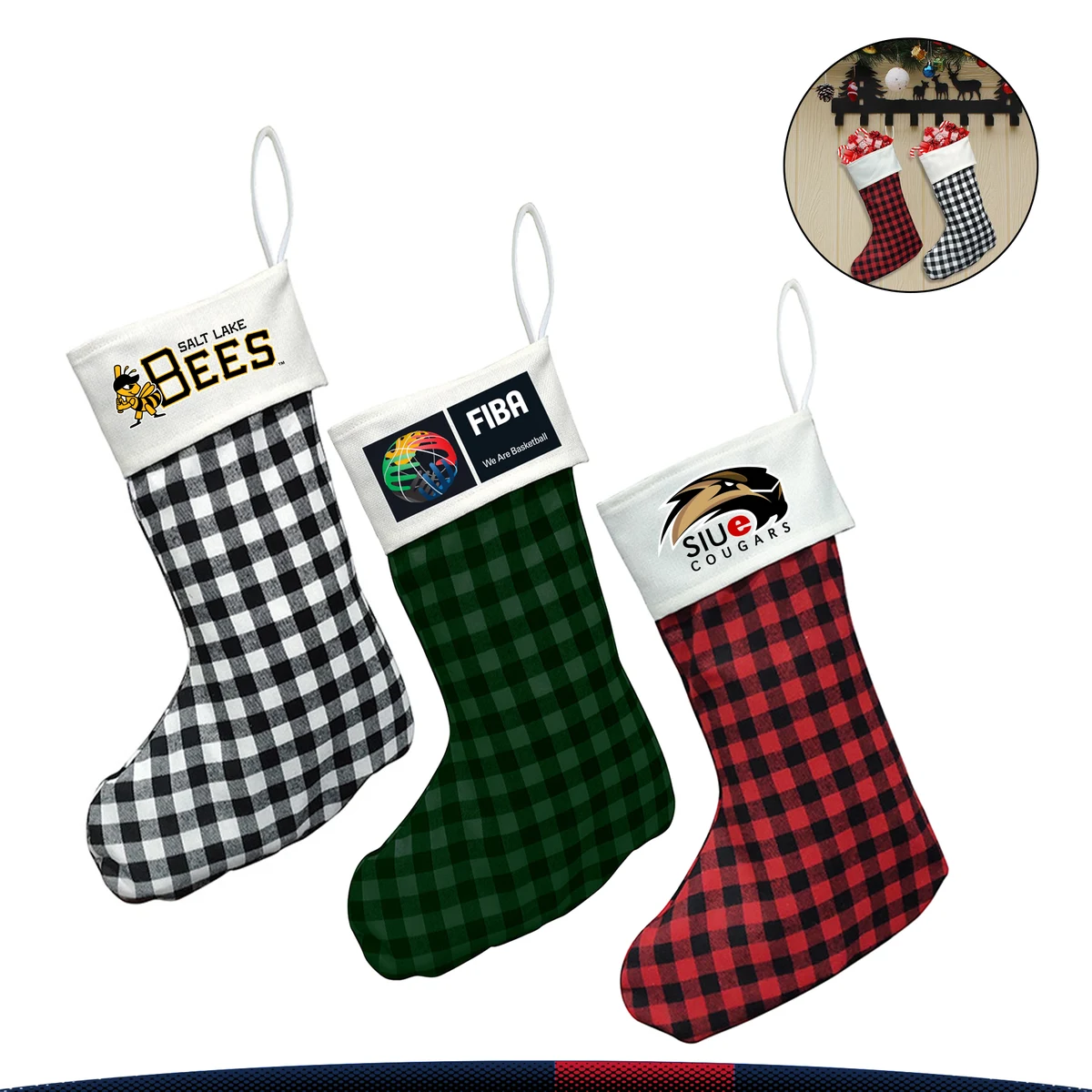 Checkered Christmas Stocking 1