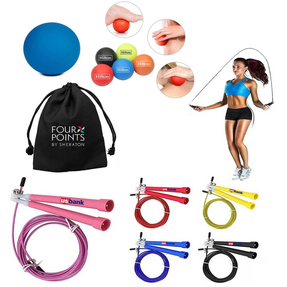 iBank ® Exercise Massage Ball + Jump Rope 1
