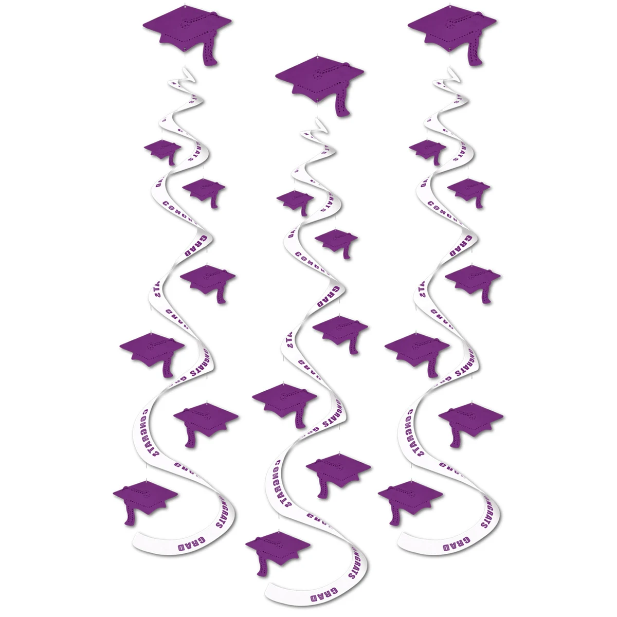 Printed Grad Cap Whirls 1