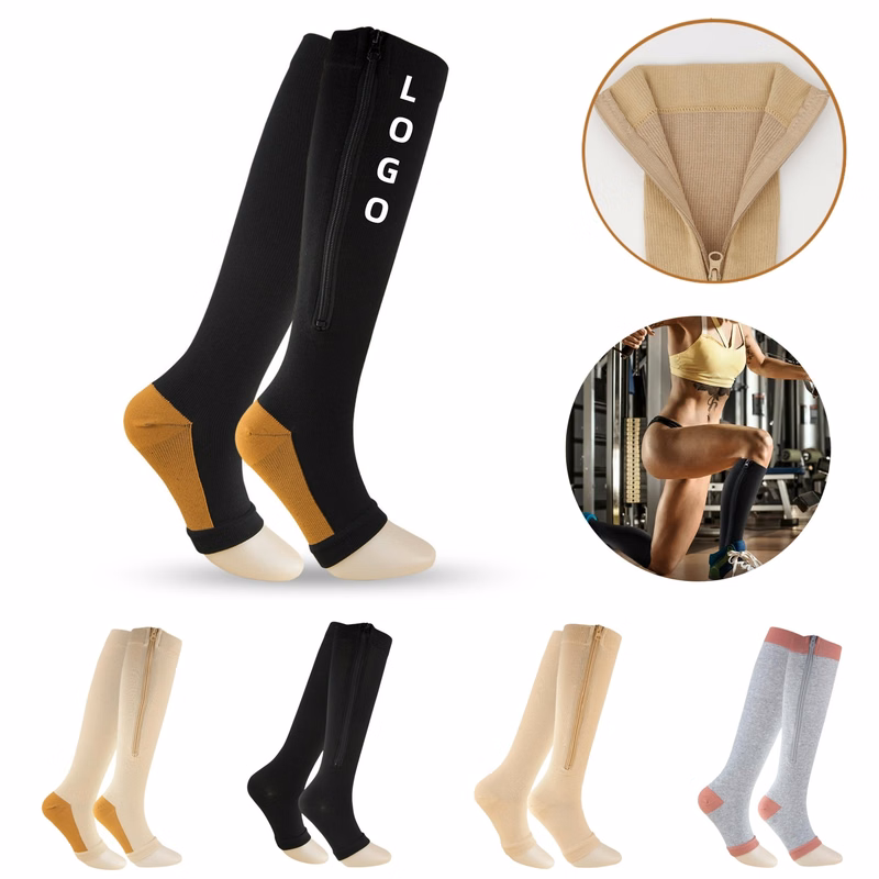 Medical Toeless Zipper Compression Socks