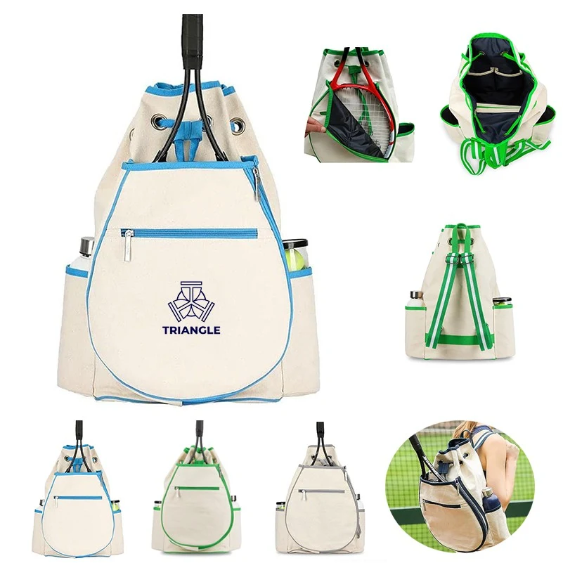 Tennis Canvas Backpack Lightweight Racket Bag 1
