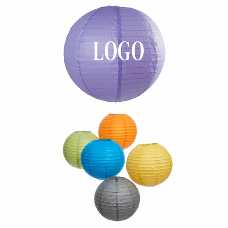 10" Assorted colors Paper Lantern With Metal Frame