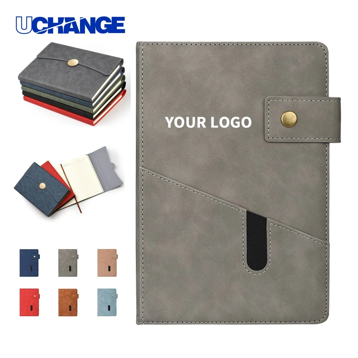 A5 Notebook with Front Pocket Premium Cover 8.4" x 5.9" 1