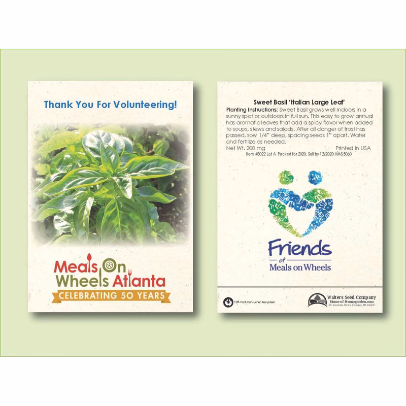 Sweet Basil Herb Seed Packet - Size 3.25" x 4.5"