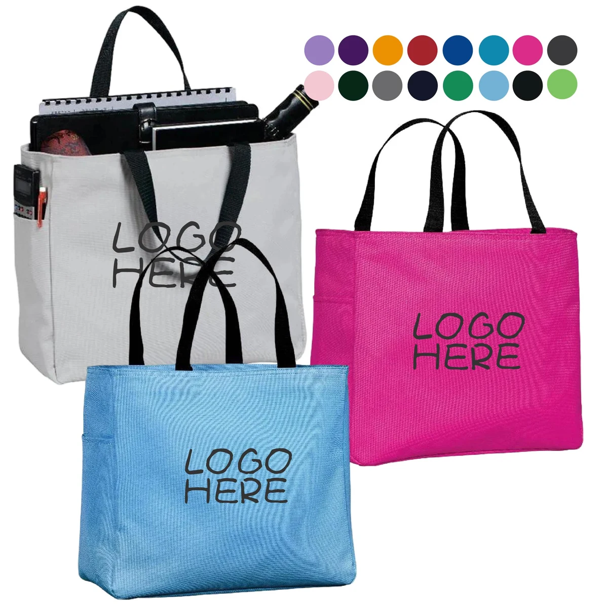 Durable Polyester Tote Bag, custom tote bag with logo imprint 1
