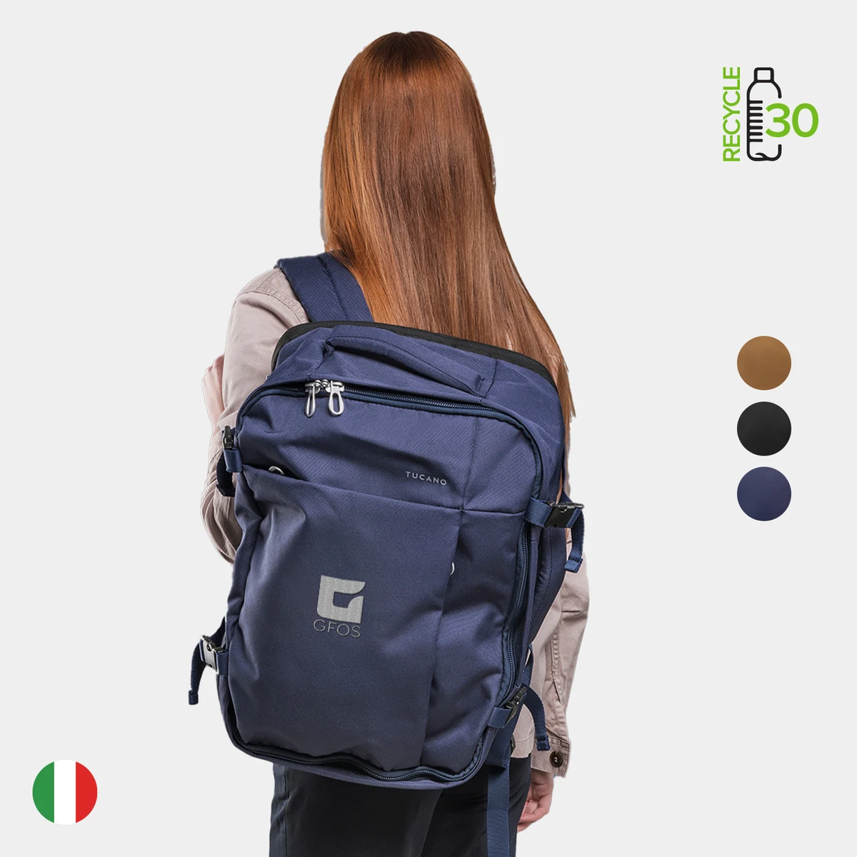 TUCANO® - Italy TUGO ML Recycled Business Cabin Luggage Travel Backpack 1