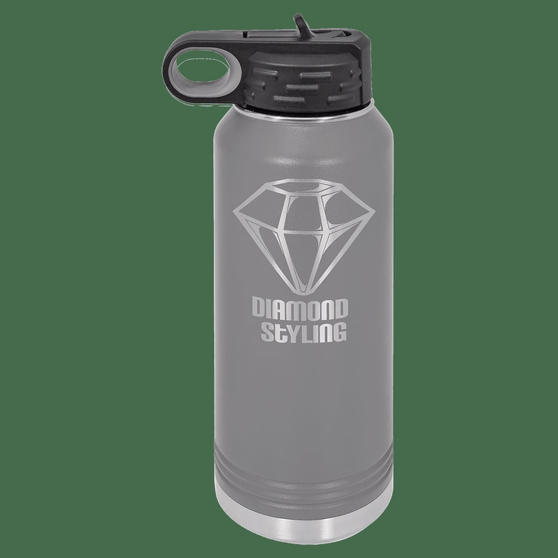 32 oz. Dark Gray Powder Coated Laser Engraved Polar Camel Water Bottles