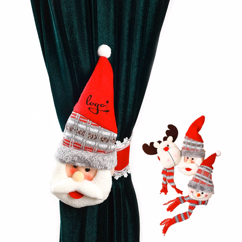 Holiday Curtain Tiebacks Santa Snowman Elk Window Holder
