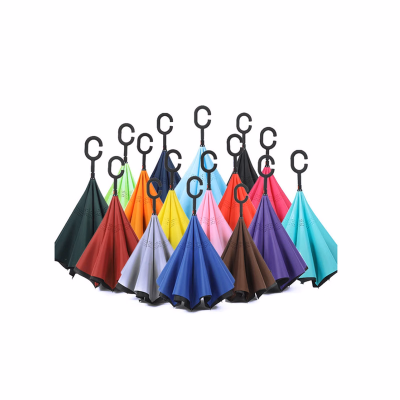 Reversed 190T Pongee C Shape Holder Double Layer Windproof 4