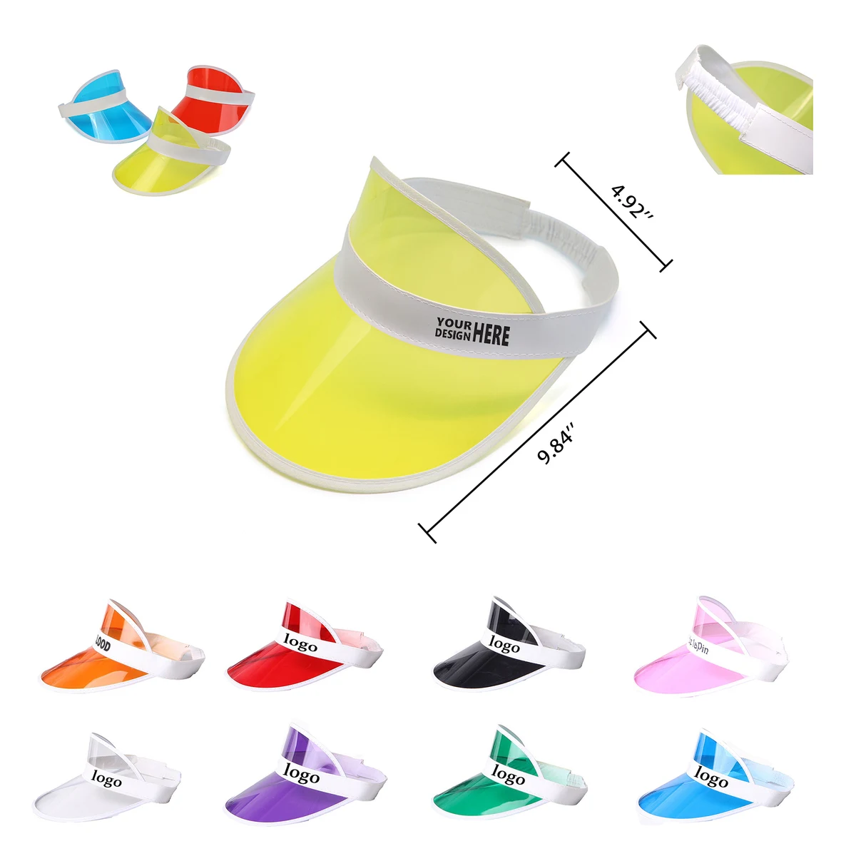 UV Protection Air Top Plastic PVC Visor Cap Hat 1