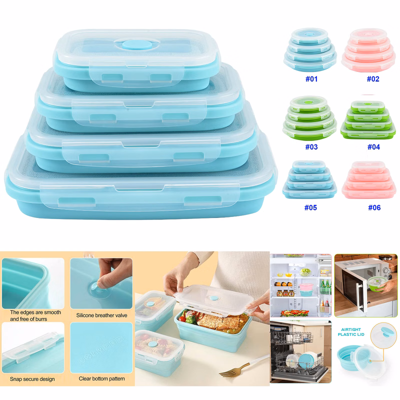 Collapsible Silicone Food Storage Containers