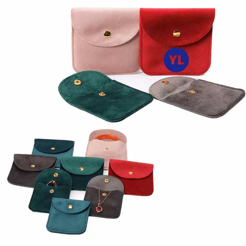 Velvet Jewelry Storage Pouch with Snap Closure