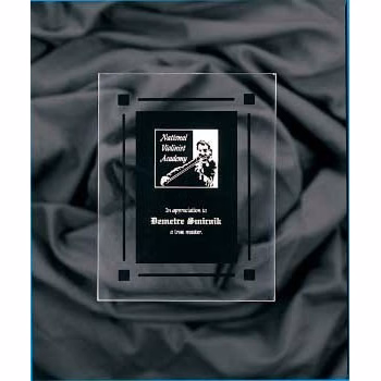 9" x 11" Solid Black Acrylic Clear-Plaq Award