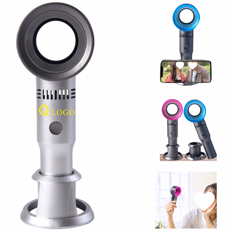 2-In-1 Handheld Bladeless Fan Cellphone Holder