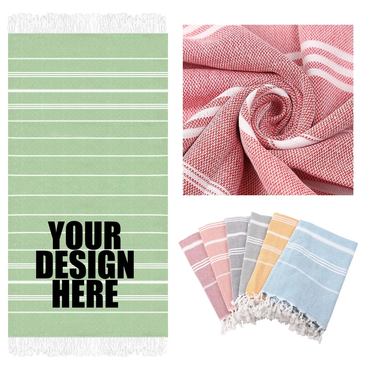 Turkish Fringe Beach Towel 1