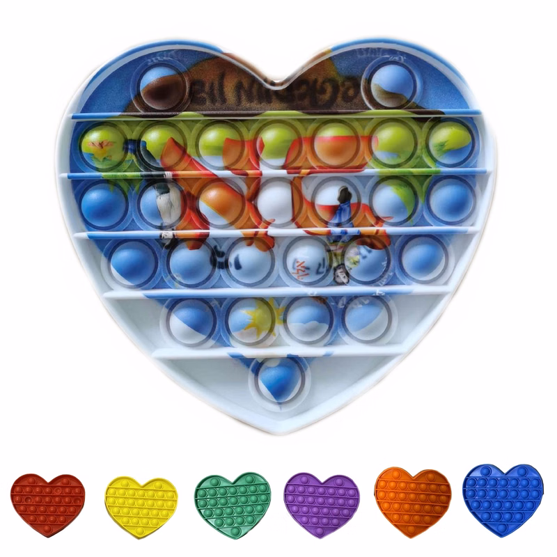 Heart shape Reliever Fidget Toy(Full Color Printing )
