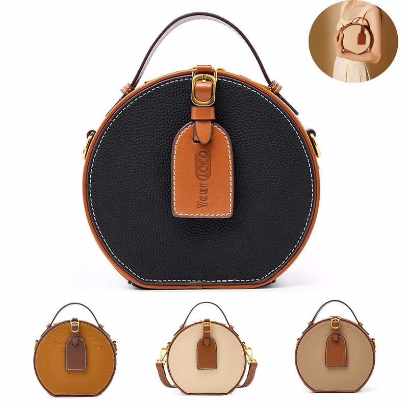 Genuine Leather Contrasting hand-held shoulder women's bag