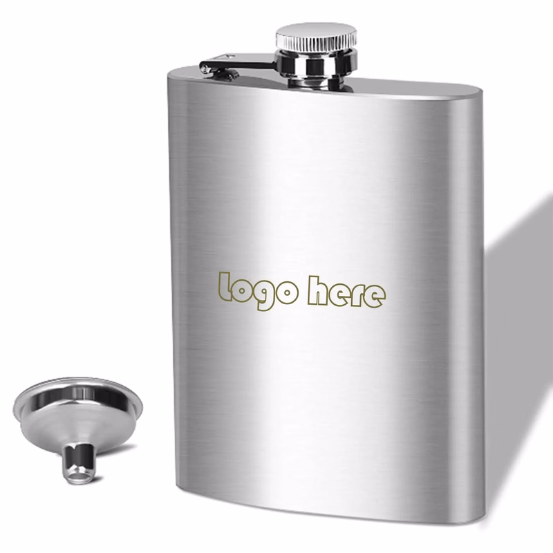 8 Oz Stainless Steel Flask with Funnel