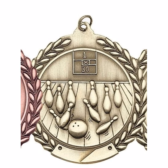 Bowling Die Cast Medal, 2 3/4"